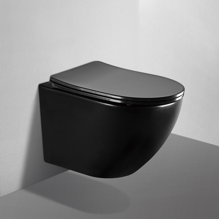 картинка Унитаз Bequem подвесной черный матовый безободковый AC1100MB Abber 