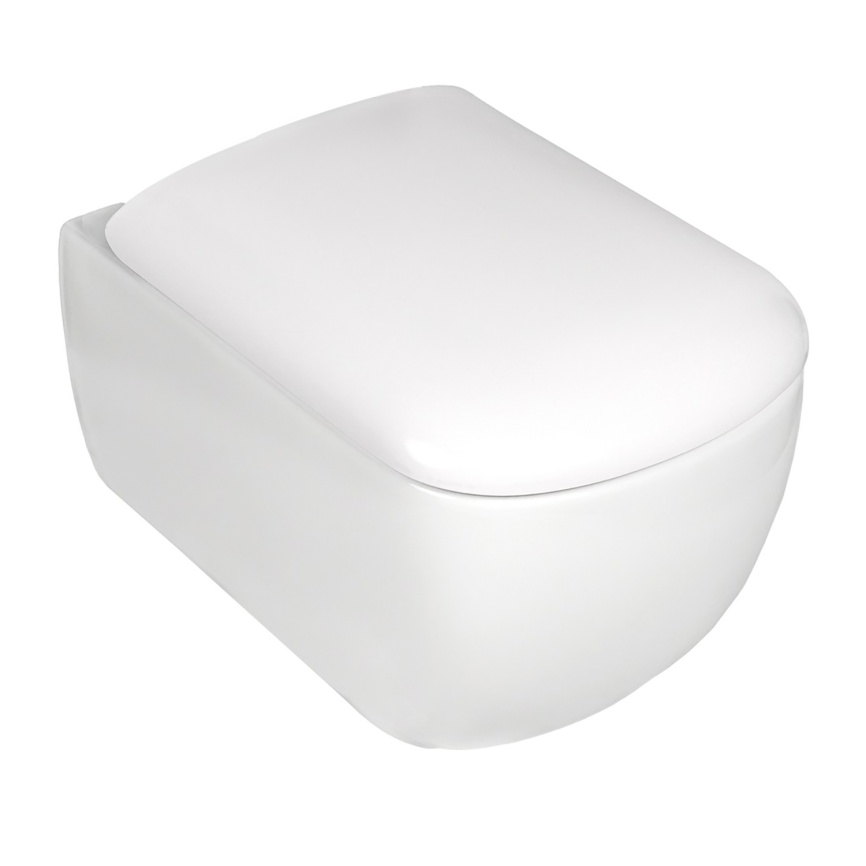 картинка Унитаз подвесной Solana 510х360х365 безобод. торнадо сид. микролифт дюропласт AN-009A Сантраст 