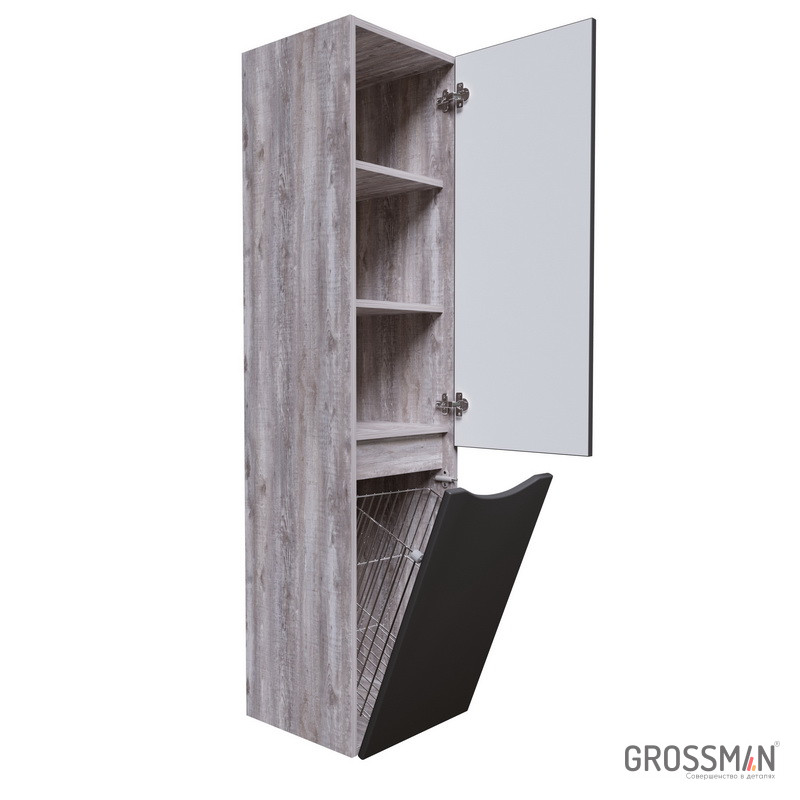 картинка Пенал подвесной Талис-35 см с б/к универсальный бетон пайн/серый Grossman 