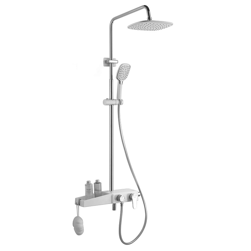 картинка Душевая система с поворотным изливом, хром/белый AZ-801 Azario 