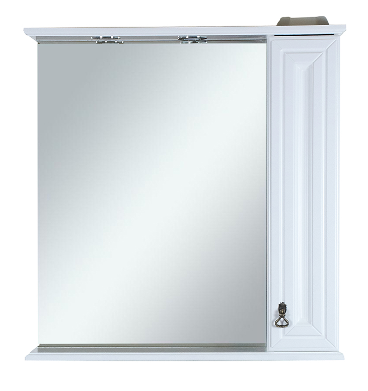 картинка Зеркало ЛУВР-85 R с 1-м шкафчиком. белое Misty 