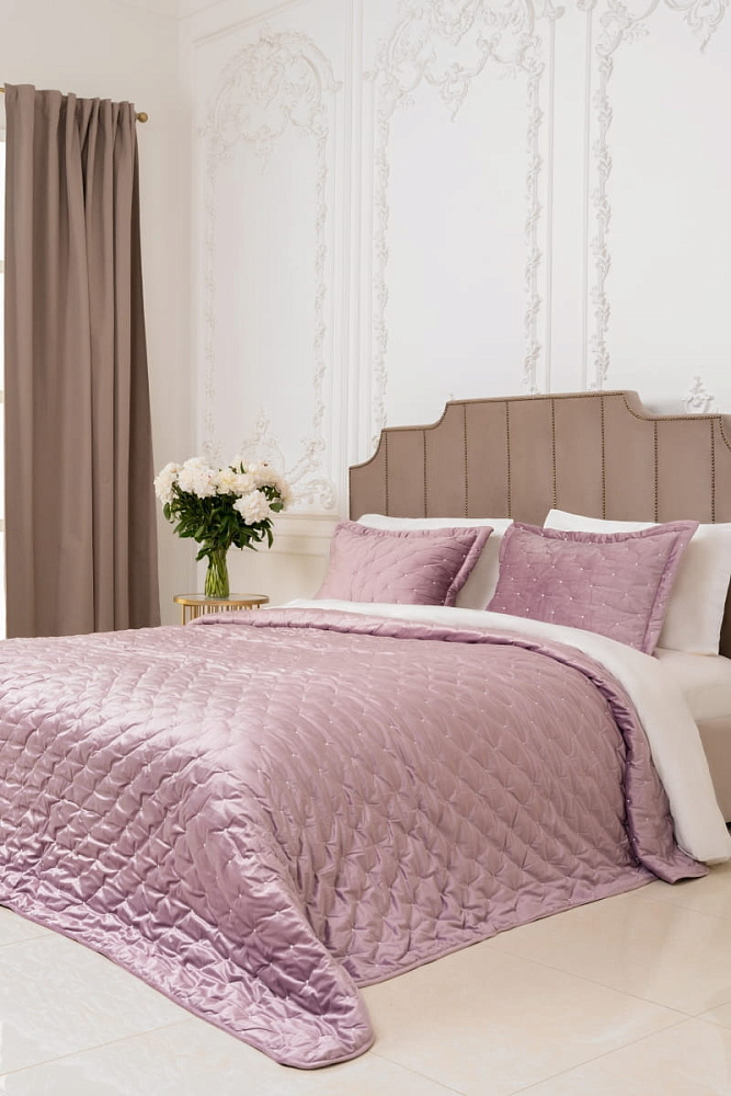 картинка Покрывало Arya Бархат 250*260 - 2(50*70+5) Ansel сиреневый 