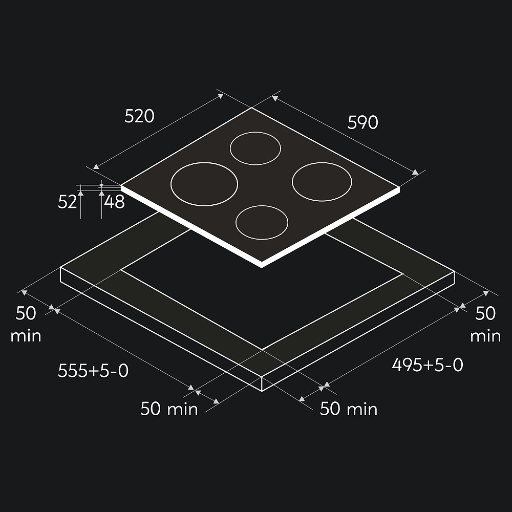 картинка Варочная панель электрическая Oasis P-SBS 