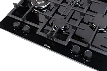 картинка Варочная панель газовая REEX PGW-6740B BKGL  являющийся официальным дистрибьютором в России 