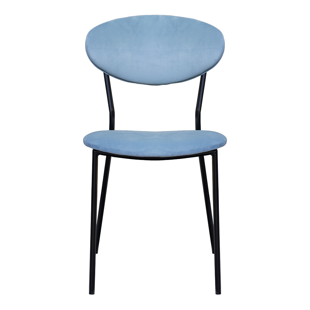 картинка Стул на металлокаркасе Корсе Confetti dusty blue черный глянец AV453 452 