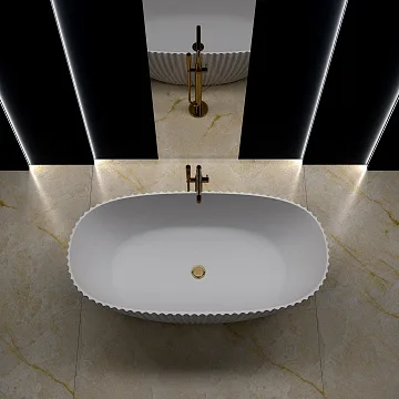картинка Ванна Sapphire 170*85*61 Solid Perfection белая AQUA DE MARCO 
