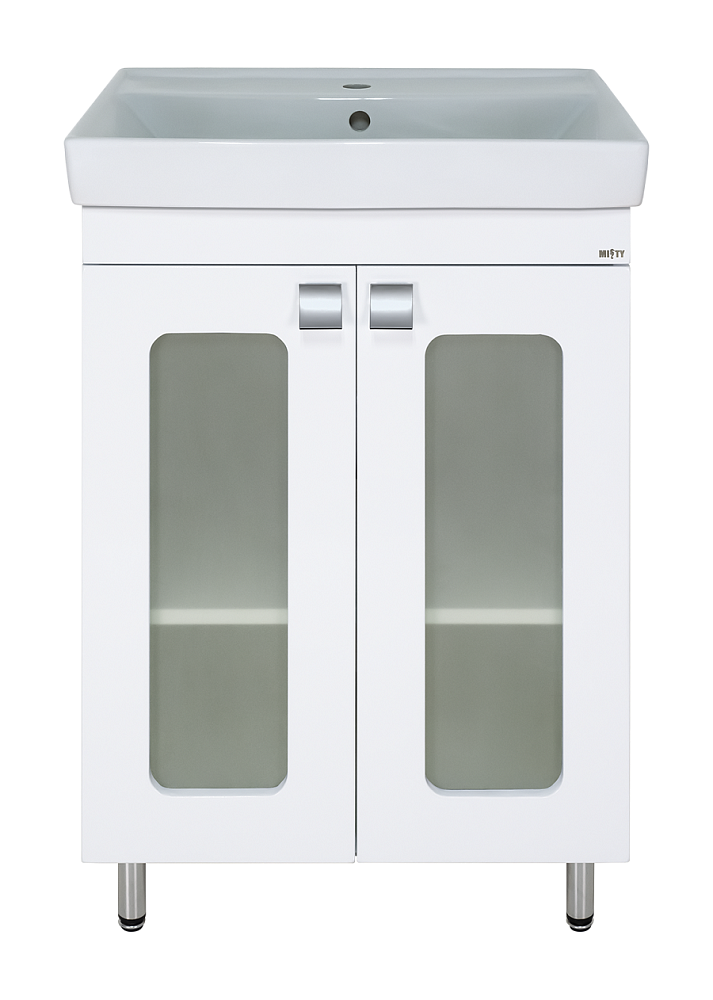 картинка Тумба Урал 60 напольная прямая со стекл ум. Енисей 60 с/о Misty 