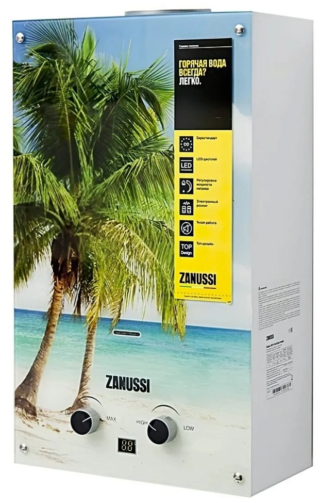 картинка Колонка газовая Zanussi GWH 10 Fonte Glass Paradiso 