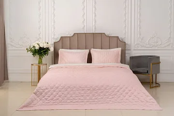 картинка Покрывало Arya Бархат 250*260 - 2(50*70+5) Ansel розовый 