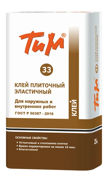 картинка Клей плиточный ТИМ-33 25кг (48шт)  являющийся официальным дистрибьютором в России 