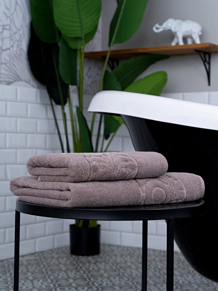 картинка Полотенце Arya бархат 70*140 Liber темно-бежевый 