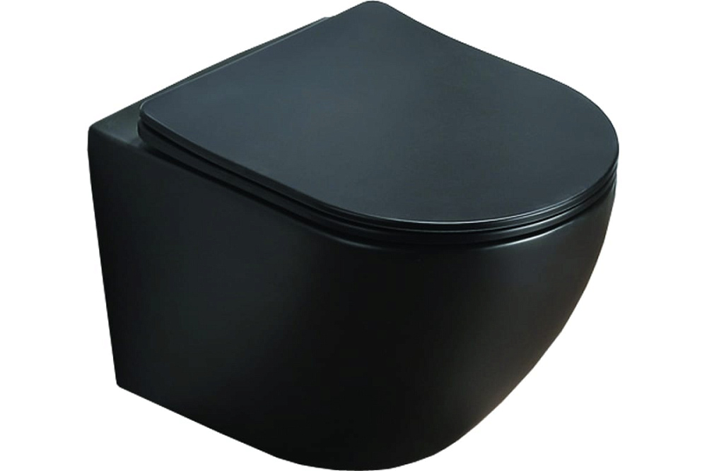 картинка Унитаз Grado AZ-0046-MB черн,мат подвесной безободковый Azario 