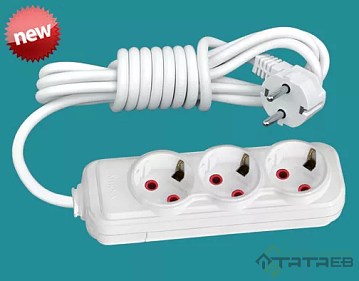 картинка Удлинитель на 3 гнезда с/з с выкл 77 301 03 3м (3*1) MIRSA  являющийся официальным дистрибьютором в России 