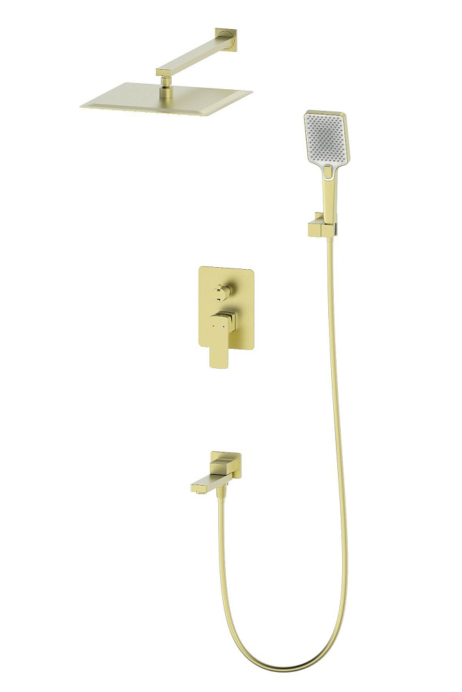 картинка Душевая система WW-88939003-BG встраиваемая брашированное золото Wonzon & Woghand 
