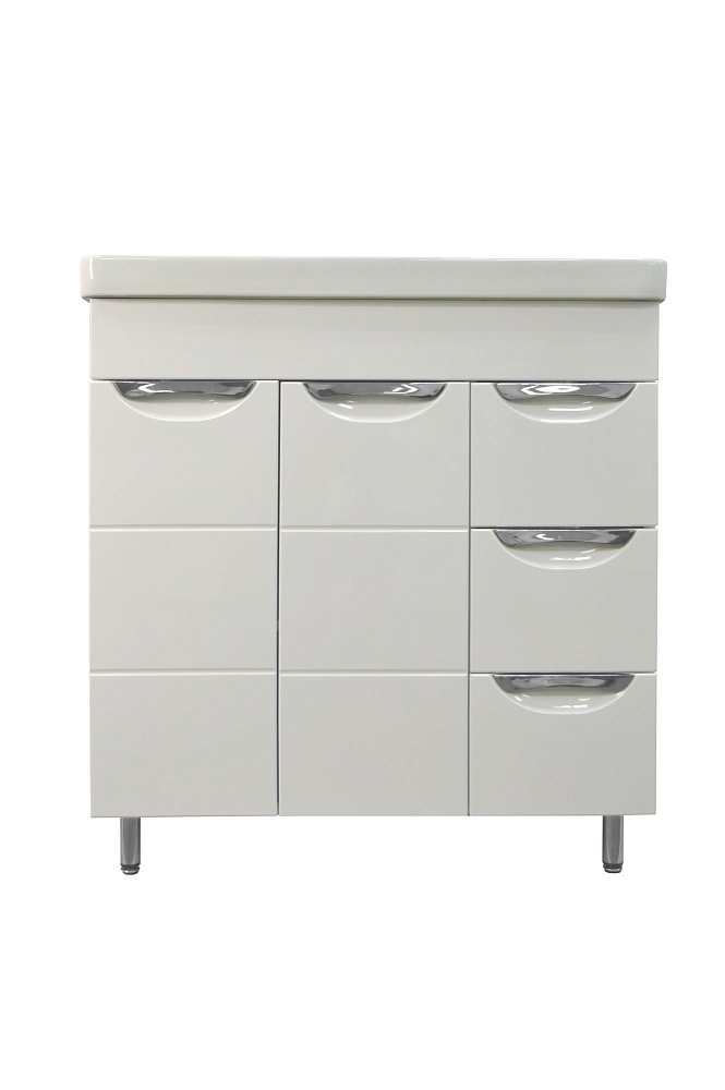 картинка Комплект Тумба Стиль-80/3 Соло (800*850*435) с фрезер. с раковиной Monte 80 (Китай) Loranto 