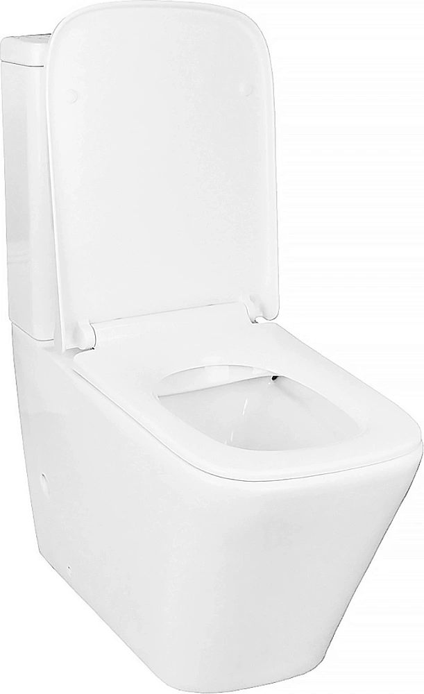 картинка Унитаз Quadro напольный безободковый в компл. с бачком и сид. микрол и арматурой AZ-2175 UQ1 Azario 