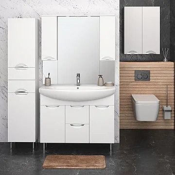 картинка Зеркало Элеганс 105 белый AQUA DE MARCO  являющийся официальным дистрибьютором в России 
