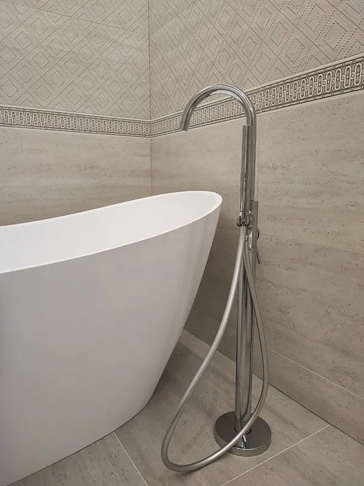 картинка Смеситель Wasser Kreis для ванны напольный, хром AF8115 Abber 