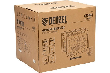 картинка Генератор бензиновый Denzel PS 80E-3 6,6кВт 400В Denzel 946954  являющийся официальным дистрибьютором в России 