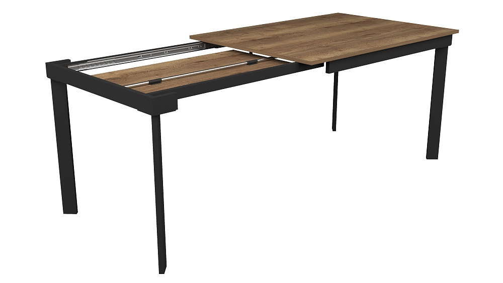 картинка Стол Хилтон ЛДСП/металл 1200(2035)*800 Дуб ГалифаксТабак/черный 