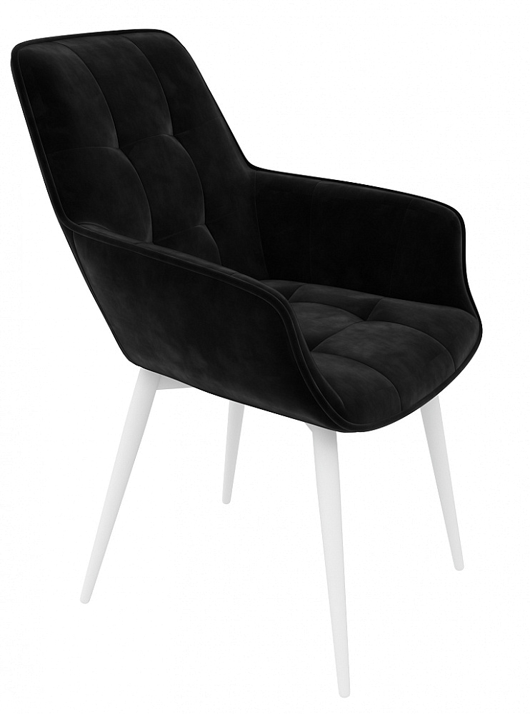 картинка Стул Тосно белый сиденье ткань Бархат серый 