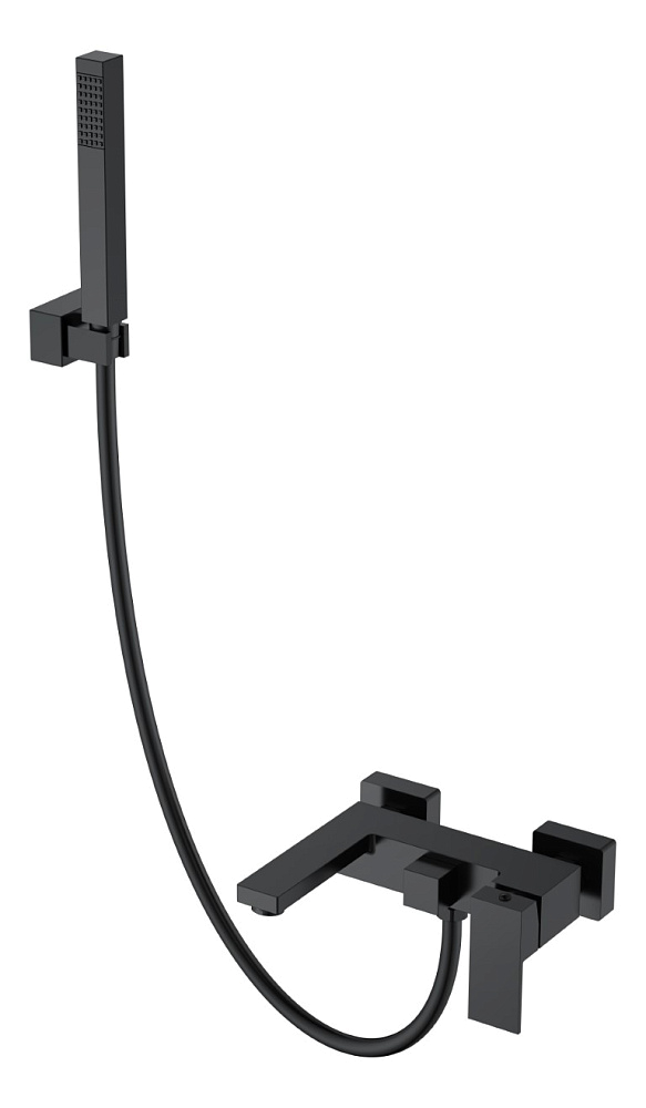 картинка Смеситель для ванны с душем Qubic Matt Black 473-B Boheme 