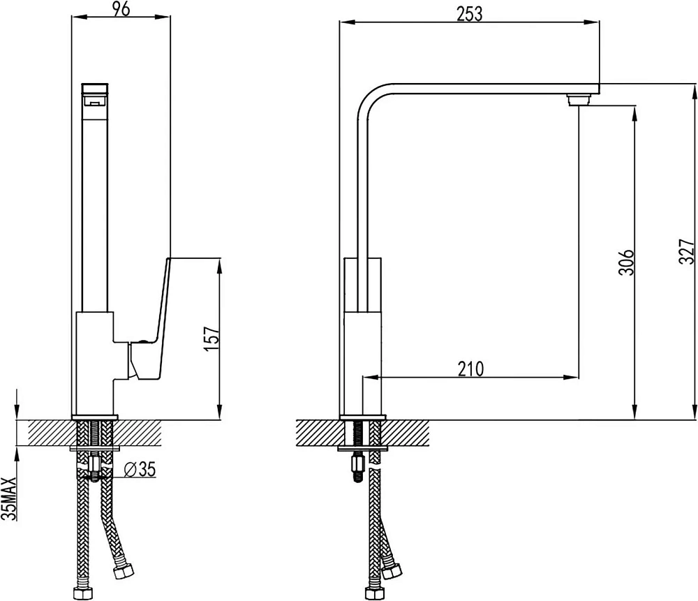 картинка Смеситель для кухни хром AZ-VBH568080C Azario 
