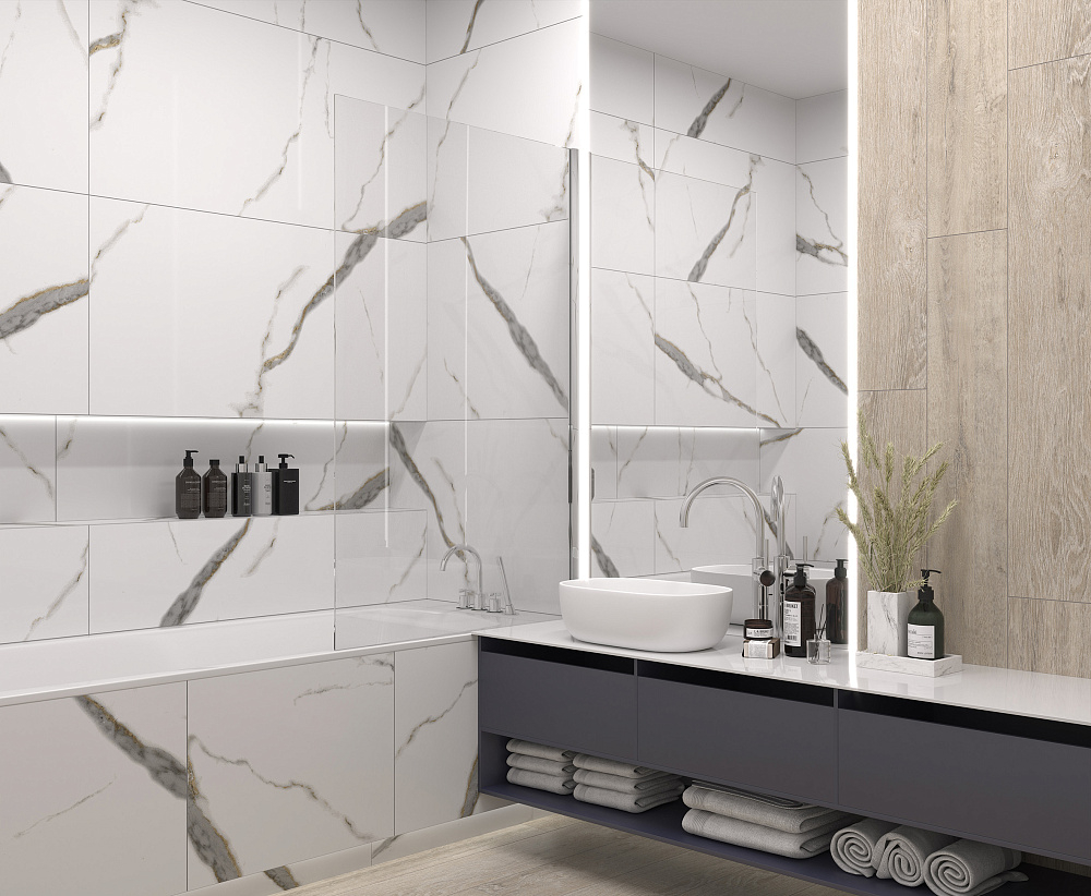 картинка Керамогранит Flona Gold White 60*120см (1.44м2/2шт) 