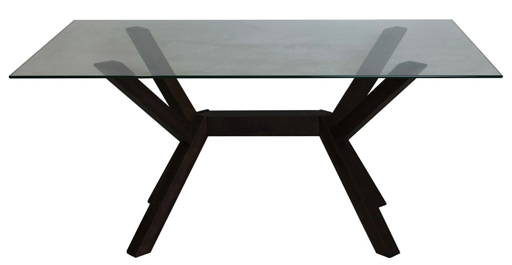 картинка Стол Лорето Прямоугольный стекло/массив 1600*1000 Орех 