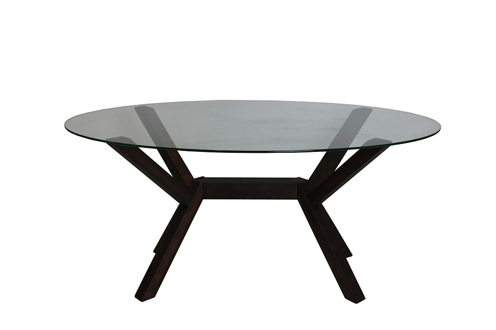 картинка Стол Лорето Овал стекло/массив 1650*1000 Белый 