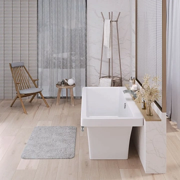 картинка Ванна Crete Nova Gel 179*79*63,5 белая хром полотенцедержатель AQUA DE MARCO 