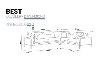 картинка Диван угловой Best Corner Sofa Set 3+2 HM-92 с раздвижным механизмом Weltew 