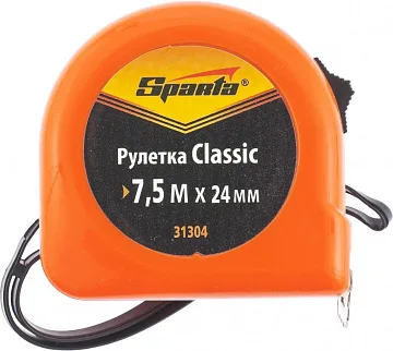 картинка Рулетка, пластиковый корпус Classic Sparta 7,5м*24мм 31304  являющийся официальным дистрибьютором в России 