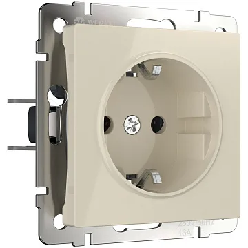 картинка Розетка с заземлением слоновая кость Werkel W1171003 051490  являющийся официальным дистрибьютором в России 