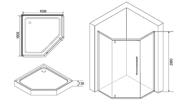 картинка Душ. Ограждение CS-816S B 100*100*200 с низким поддоном Loranto  являющийся официальным дистрибьютором в России 