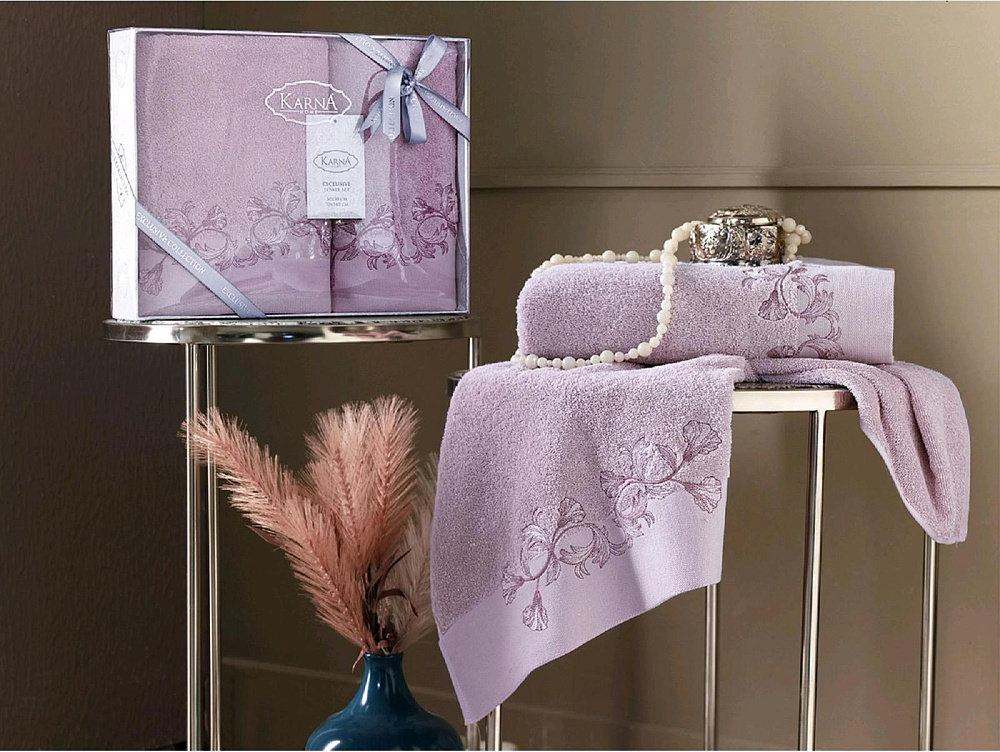 картинка Комплект полотенец Verna светло-лавандовый 50*90-70*140 