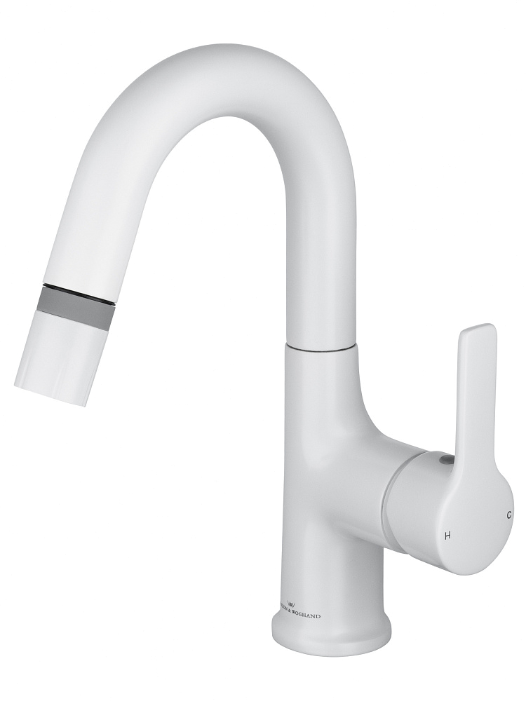 картинка Смеситель для раковины WW-FE01L212-MW белый матовый Wonzon & Woghand 