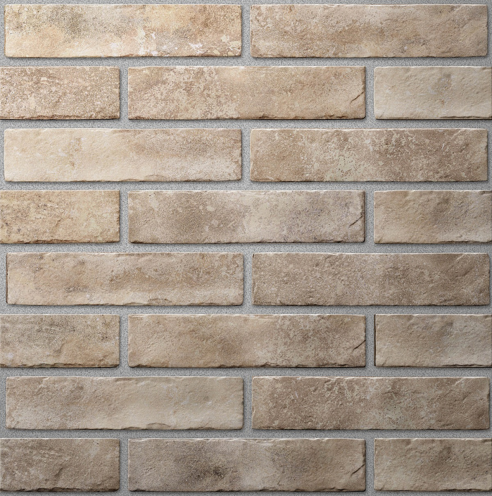 картинка Плитка керамическая Fino Brickstyle д/стен темно-бежевый 25*6см (0.69м2/46шт) 
