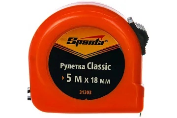 картинка Рулетка, пластиковый корпус Classic Sparta 5м*18мм 31303  являющийся официальным дистрибьютором в России 