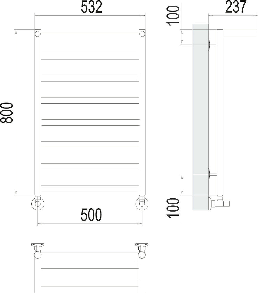 картинка Полотенцесушитель Terminus Хендрикс П8 500*800 