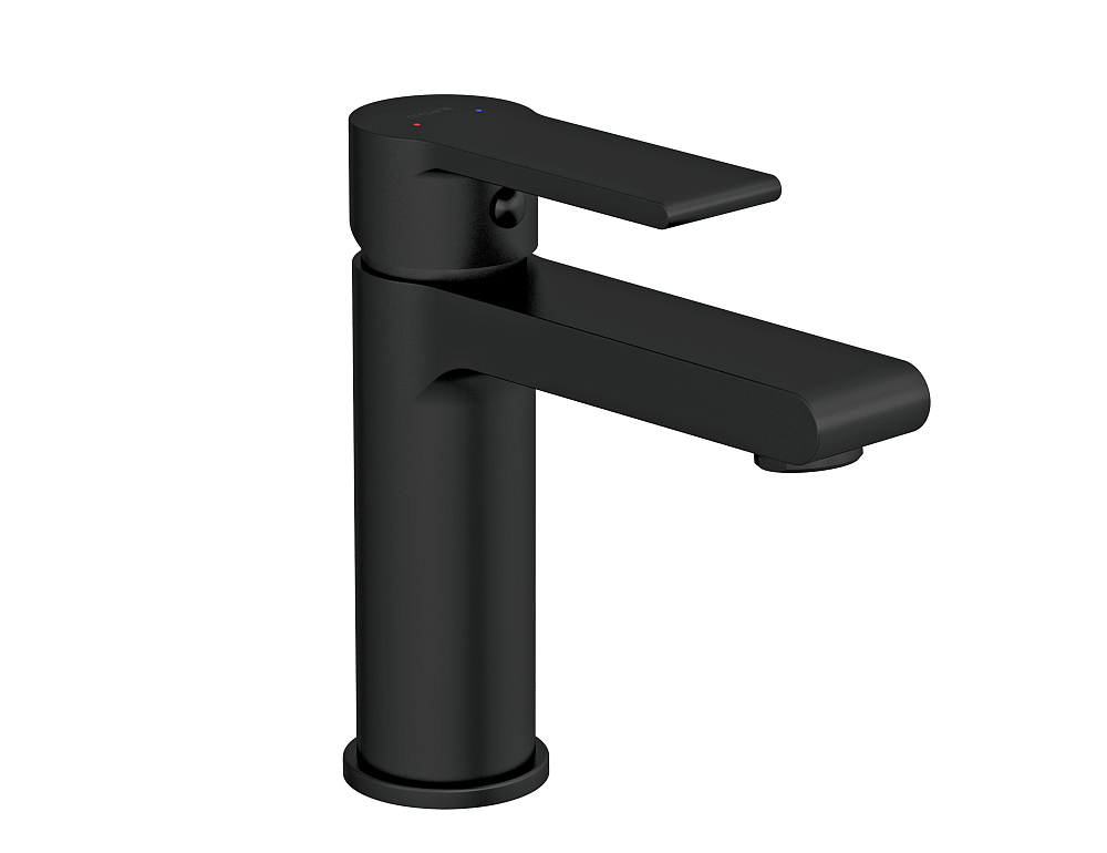 картинка Смеситель для раковины BRASKO BLACK однорычажный черный клик клак 63107 Cersanit 