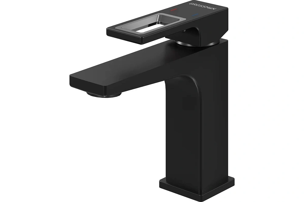 картинка Смеситель для раковины Pragma черный матовый 510.K35.03.210 Grossman 