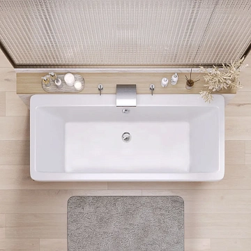 картинка Ванна Crete Nova Gel 179*79*63,5 белая хром полотенцедержатель AQUA DE MARCO 