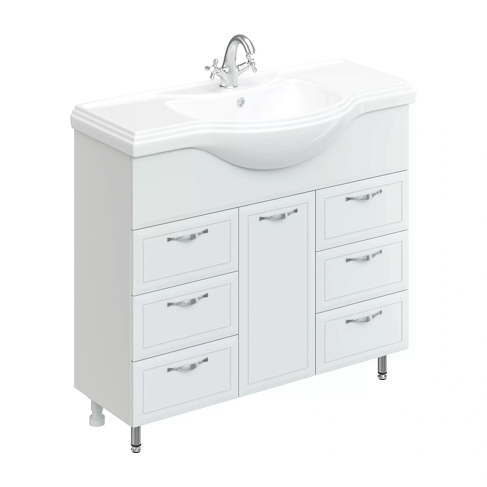 картинка Комплект Люкс 105 белый хром с ум. Классик 105 Л-105 бел, З-105 бел, хром Даниэла-Аква 