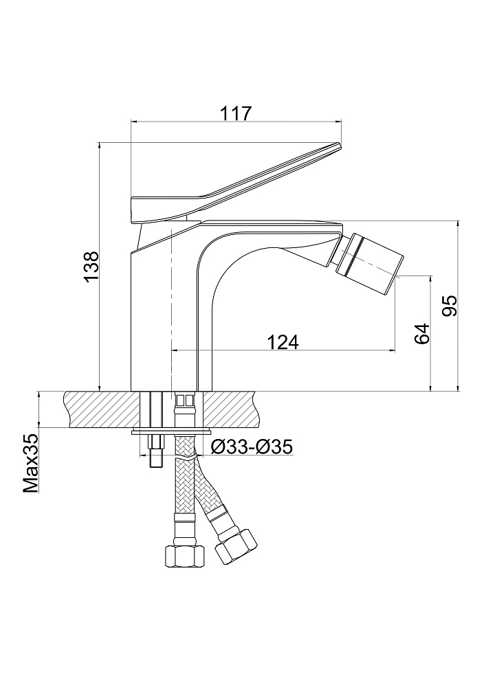 картинка Смеситель для биде ODRA однорычажный 63053 Cersanit 