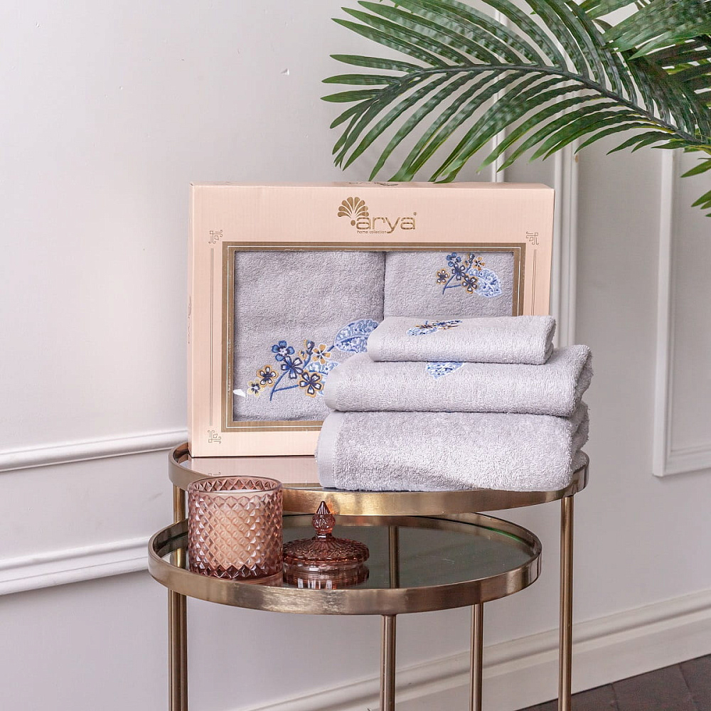 картинка Набор полотенец Arya с вышивкой 3 Пр. 30*50-50*90-70*140 Hedi 