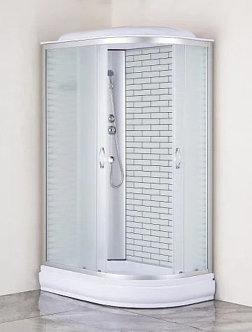 картинка Душ. кабина CS-66120-20L FW 120*80*215 поддон 20 см белый кирп. узор Loranto  являющийся официальным дистрибьютором в России 