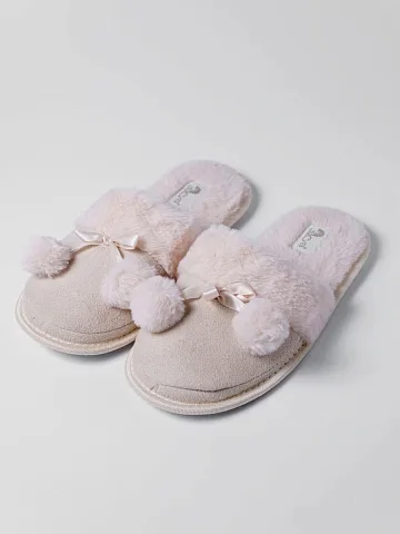 картинка Тапочки Arya женские Pompom 40 бежевый 