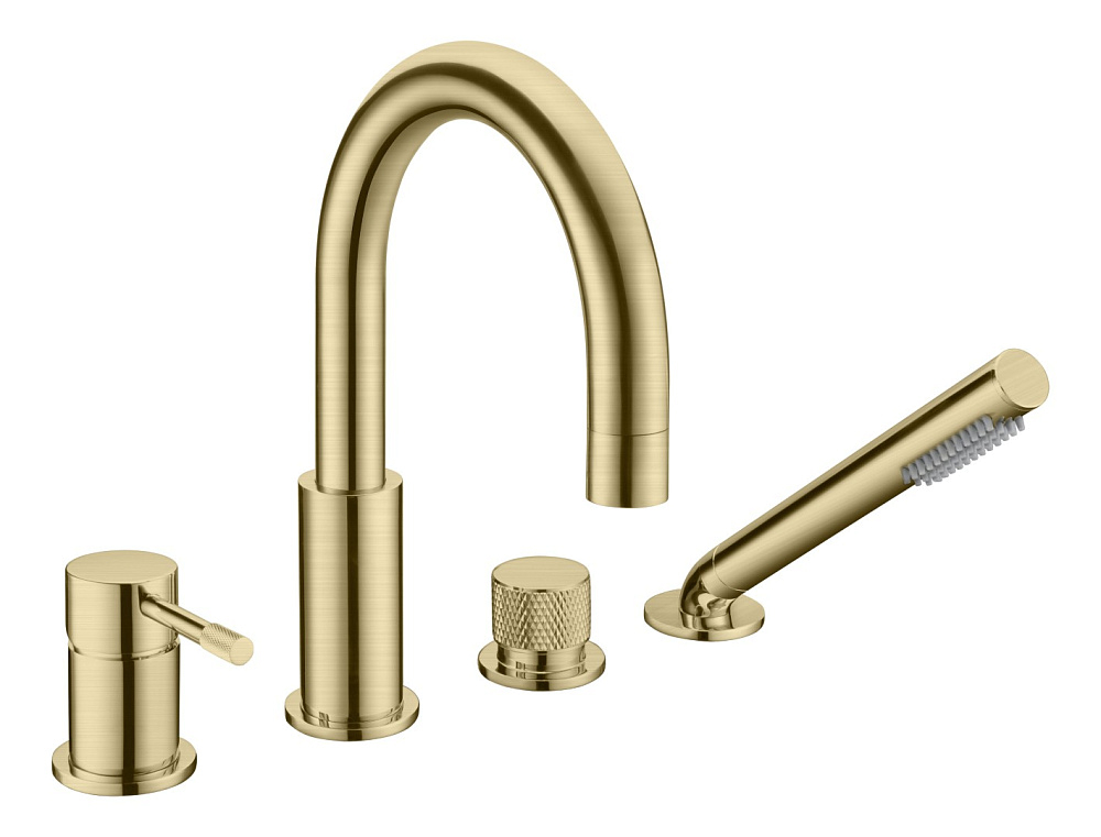 картинка Смеситель на борт ванны врезной Uno matt gold 460-MG Boheme 