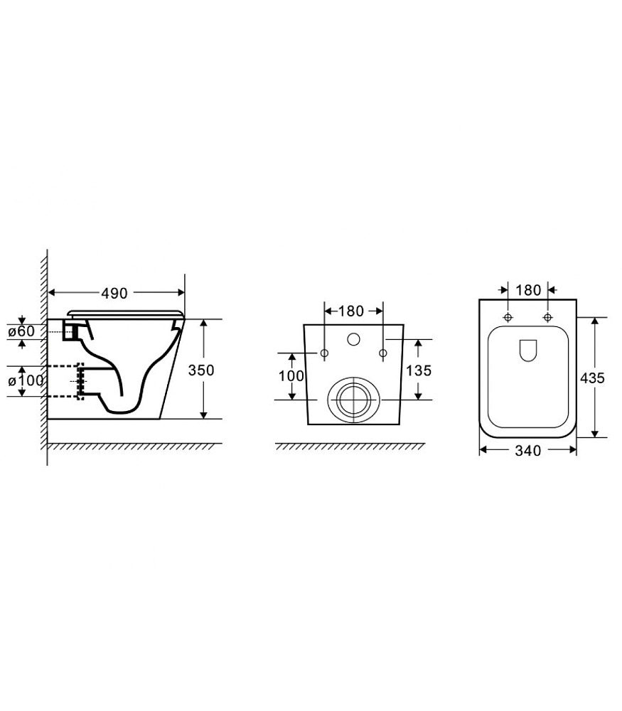 картинка Унитаз Teramo подвесной безободковый с сиденьем микро AZ-0052-UQ3 Azario 